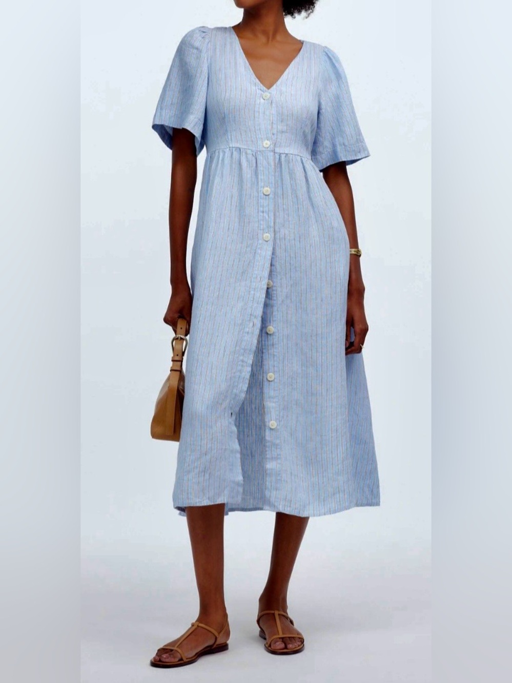 NWOT Madewell Cassie Button-Front Midi Dress Women’s Size XXS